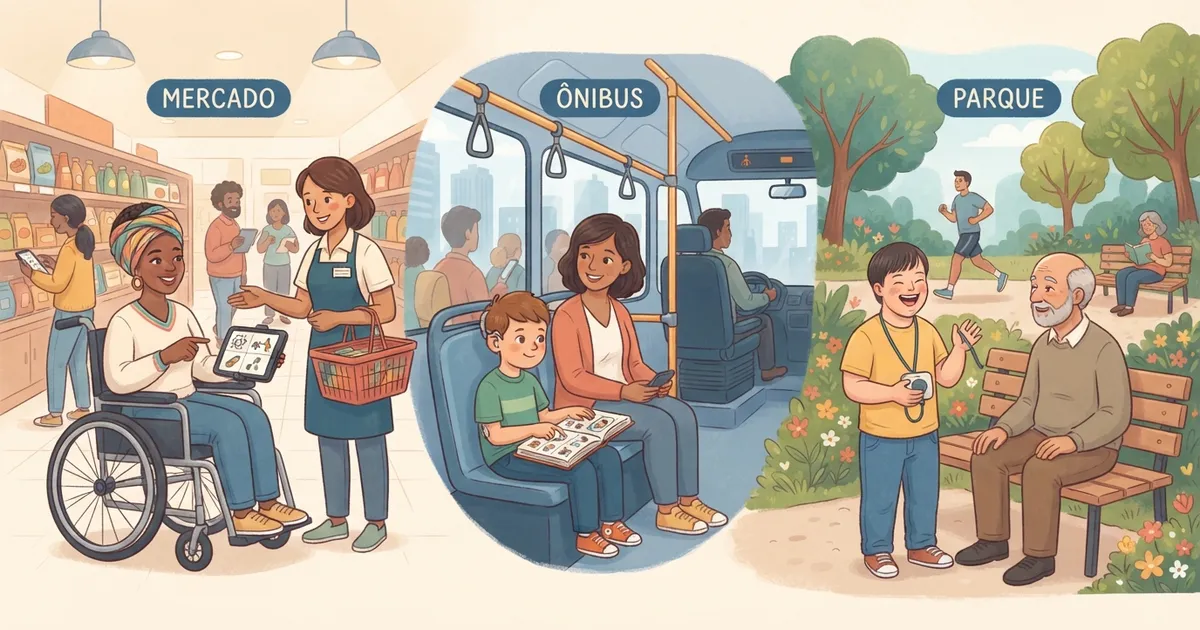 CAA na rua: comunicando no mercado, no ônibus e no parque